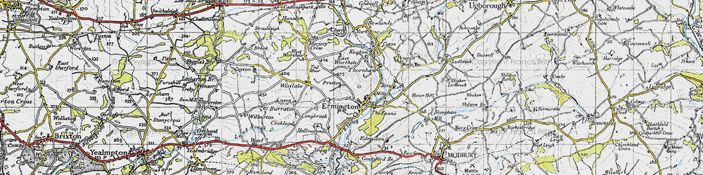 Old map of Ermington in 1946