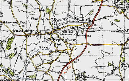 Old map of Erpingham in 1945
