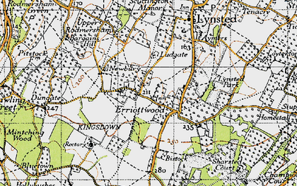 Old map of Erriottwood in 1946