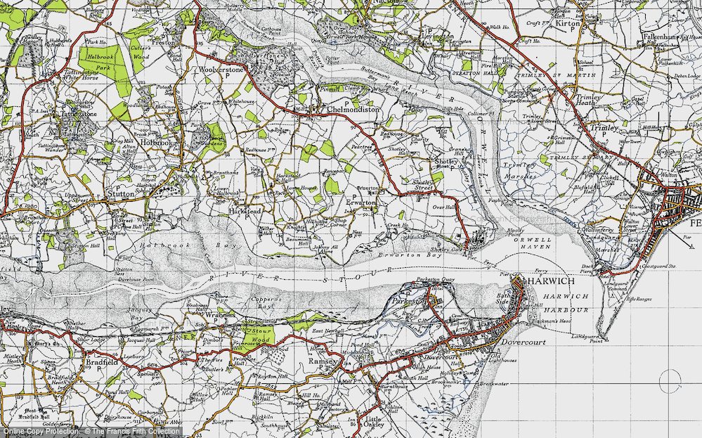Old Map of Erwarton, 1946 in 1946