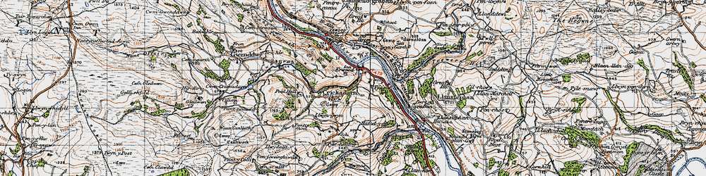 Old map of Erwood in 1947