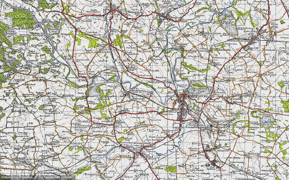 Old Map of Escomb, 1947 in 1947