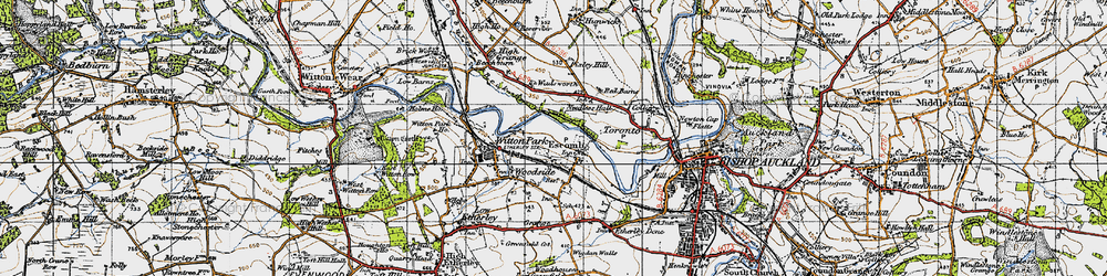 Old map of Escomb in 1947