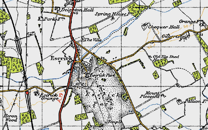 Old map of Escrick in 1947