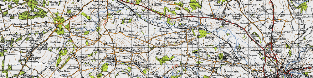 Old map of Esh in 1947