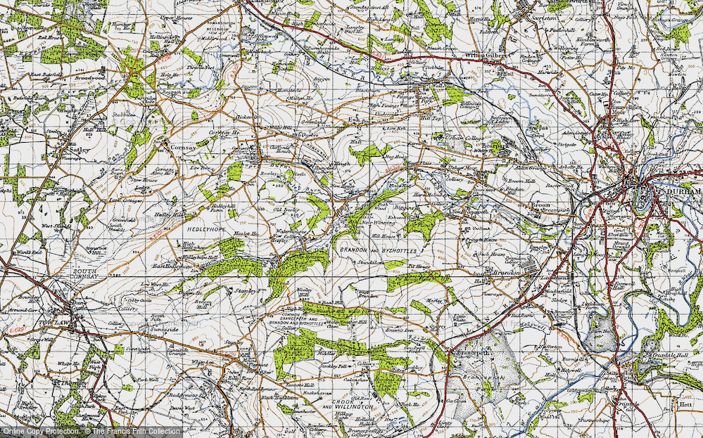 Old Map of Esh Winning, 1947 in 1947