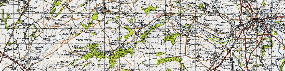 Old map of Esh Winning in 1947