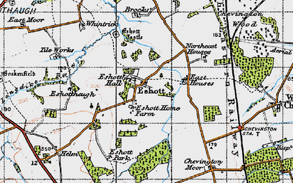 Old map of Eshott in 1947