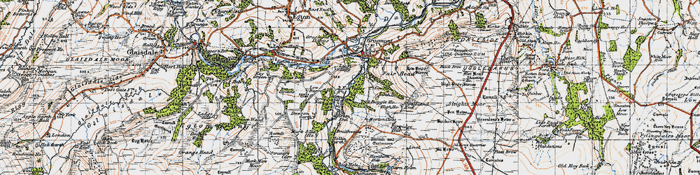 Old map of Birch Ho in 1947