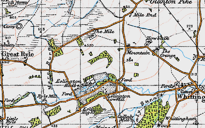 Old map of Eslington Park in 1947