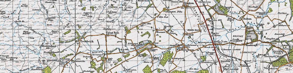 Old map of Eslington Park in 1947