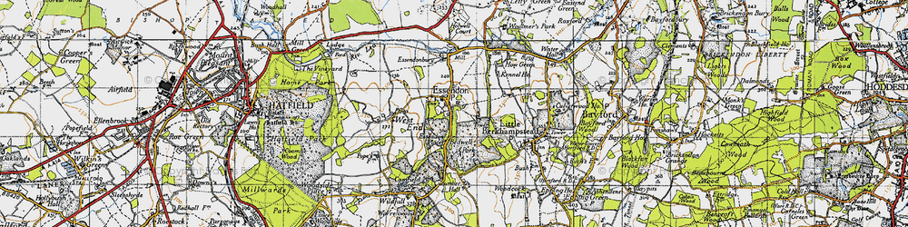 Old map of Bedwell Park in 1946