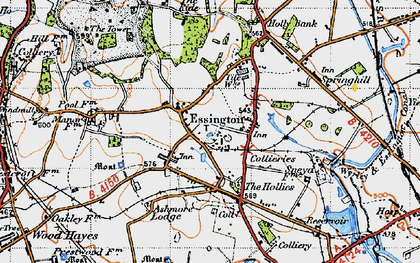 Old map of Essington in 1946