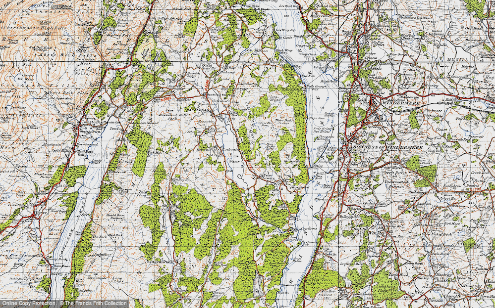 Old Map of Esthwaite Water, 1947 in 1947