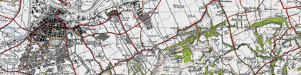 Old map of Eston in 1947