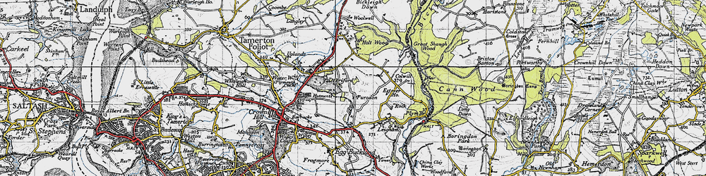 Old map of Estover in 1946