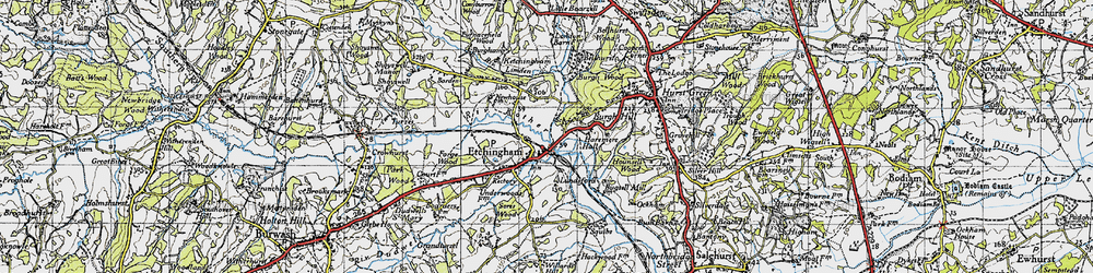 Old map of Etchingham in 1940