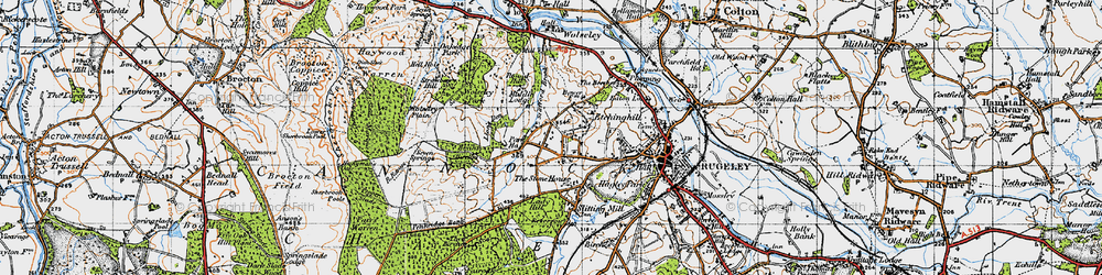 Old map of Etchinghill in 1946