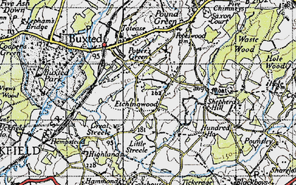 Old map of Etchingwood in 1940