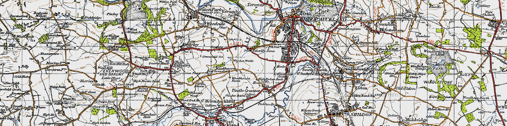 Old map of Etherley Dene in 1947