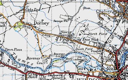 Old map of Eton Wick in 1945