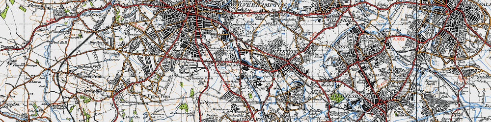 Old map of Ettingshall in 1946