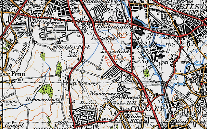 Old map of Ettingshall Park in 1946