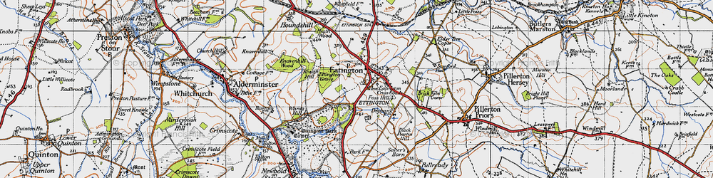 Old map of Black Martin Hill in 1946