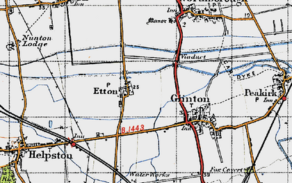 Old map of Etton in 1946