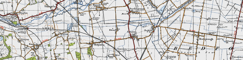 Old map of Etton in 1946