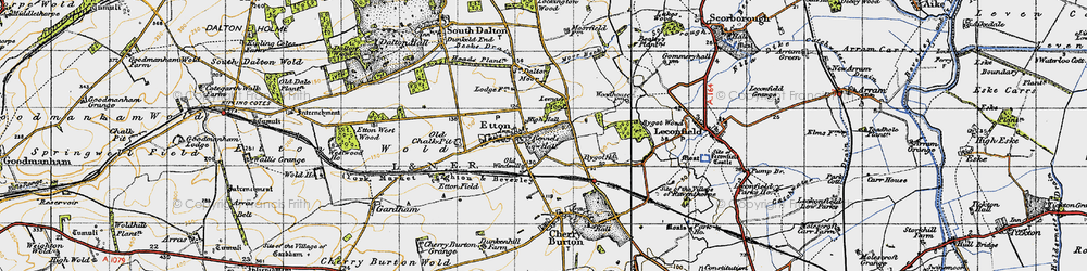 Old map of Etton Pasture School in 1947
