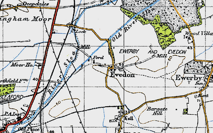 Old map of Evedon in 1946