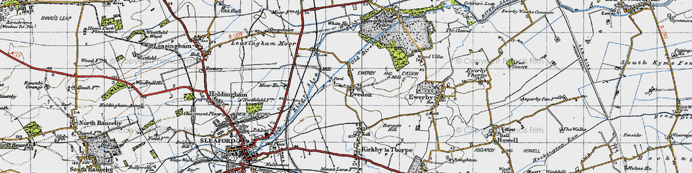 Old map of Evedon in 1946