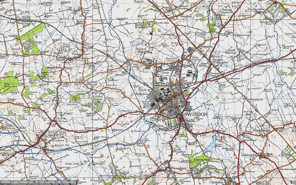Old Map of Even Swindon, 1947 in 1947