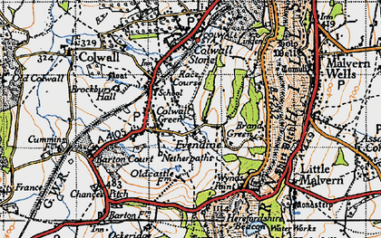 Old map of Evendine in 1947