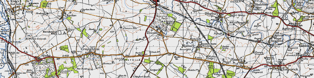 Old map of Astwick Village in 1946