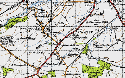 Old map of Bolton Garths in 1947