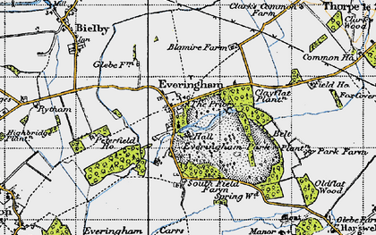 Old map of Everingham in 1947