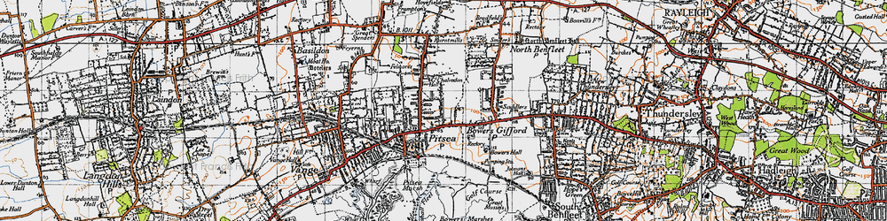 Old map of Eversley in 1945