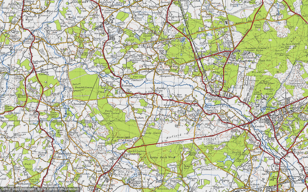 Old Map of Eversley Cross, 1940 in 1940