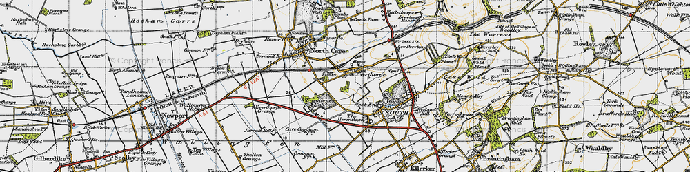 Old map of Everthorpe in 1947