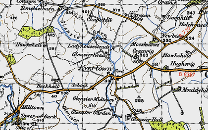 Old map of Almonside in 1947