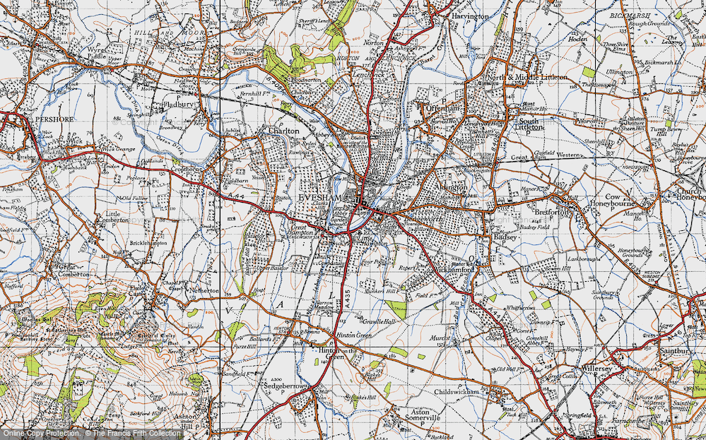 Old Map of Evesham, 1946 in 1946