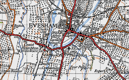 Old map of Evesham in 1946