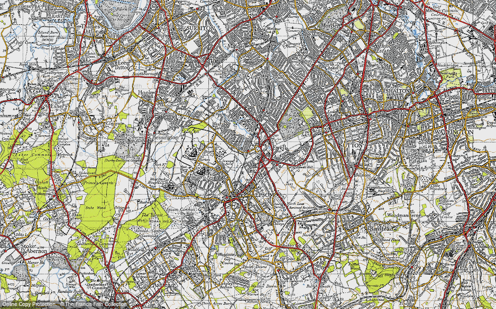 Old Map of Ewell, 1945 in 1945