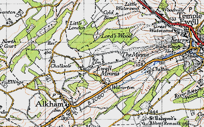 Old map of Ewell Minnis in 1947