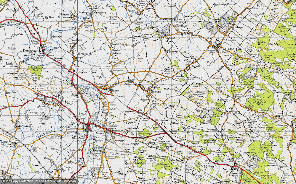 Old Map of Historic Map covering Beggarbush Hill in 1947