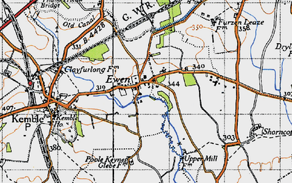 Old map of Ewen in 1947