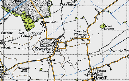 Old map of Ewerby in 1946