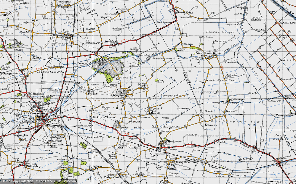 Old Map of Ewerby Thorpe, 1946 in 1946